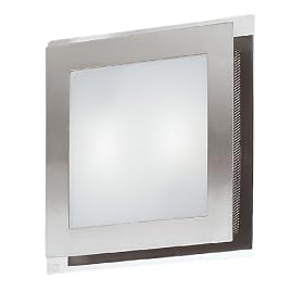 Eglo 82219A Eos 2 Light Wall Ceiling Light Fixture, Nickel and Chrome Frosted Opal by Eglo