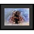 Fireman & 2 Angels Powerful Sept 11 9/11 Art Framed & Matted Poster Print - 16" X 20"