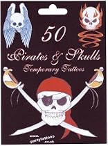 Assorted Pack of 50 Pirates Devils and Skulls Tattoo Sheets