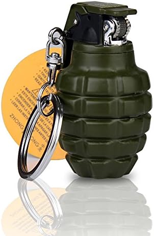 Singe Green Refillable Mini Gadgets Grenades Shape Butane Gas Flame Cigarette Cigar Lighter