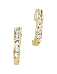 Pair of 18K Yellow Gold Diamond Earrings - 0.42 Ct. -- LIFETIME WARRANTY