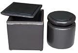Global Distinctions Nailhead Ottoman Set, Brown Faux Leather