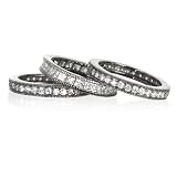 White CZ 3 Eternity Band Set in BP