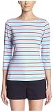 J. McLaughlin Women's Wavesong Boat Neck Tee, Sky Blue/Coral, M