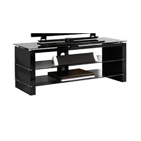 Ateca MON125/BK - Glass Stand For LCD & Plasma TV Up to 50'' - With Integrated Cable Management