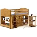 PINE MIDSLEEPER CABIN BED, WITH CHEST OF DRAWERS, PULL OUT DESK AND BOOKCASE FROM CENTURION PINE
