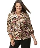 JM Collection Plus Size Floral-Print Blouse with Tie