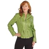 Pamela McCoy Distressed Nouveau Metallic Finish Zip Detail Jacket