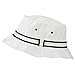 Striped Hat Band Fisherman Bucket Hat - White Black