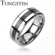 Tungsten Carbide Ring with Black Carbon Fiber Center Inlay