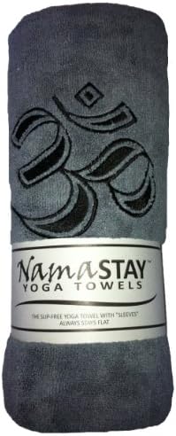 NamaSTAY Yoga Towel (Charcoal) - Attaches to Mats. No more bunching or slipping.