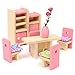 KINGSO Wooden Miniature Furniture Set Doll House Kids Toy Gift Dining Room