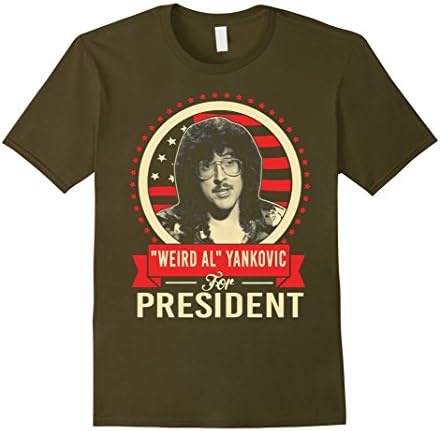 Men's Vote Weird Al YanKovic For 2016 Tee Shirt Small Olive