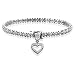 10K White Gold 1 1/4 ct. Round and Baguette Cut Diamond Tennis Bracelet with Heart Charm (8)