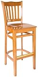 Princeton Honey Oak Wood School Barstool with Wood Seat