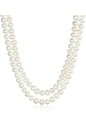 Sterling Silver White Freshwater Cultured A Quality Pearl Necklace (6.5-7mm)