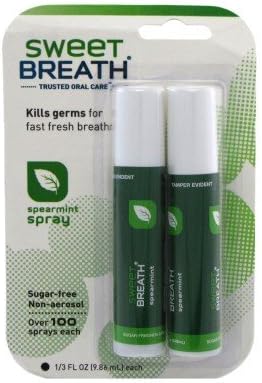 Sweet Breath Spray Spearmint Twin Pack (12 Pieces) 0.33oz (Pack of 3)