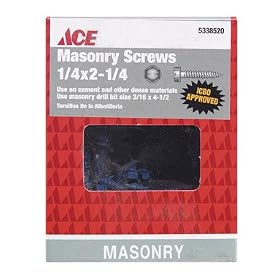 ACE DRYWALL SCREWS 19095ACE SLOTTED HEX HEAD MASONRY SCREWS 1 4x2.25 by Ace Trading