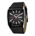 DIESEL MEN'S ANALOG BLACK LEATHER WATCH DZ1253