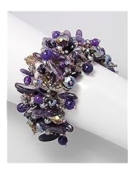 Semi GemStone Beads Bracelet In Zinc