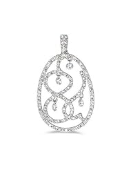 14K White Gold Diamond Dashing Diamonds Pendant (chain NOT included)
