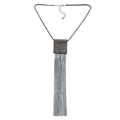 Onnea Artificial Leather Long Tassel Bib Necklace