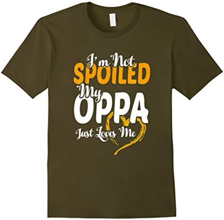 Men's Kpop T Shirt: Oppa Just Love Me Shirt 3XL Olive
