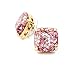 kate spade New York Square Pink Rose Glitter Stud Earrings 12k Gold