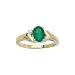 14K Yellow/White Gold 0.04 ct. Diamond and 7 x 5 MM Oval Shaped Emerald Ring