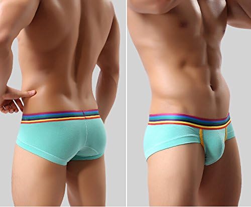 Yiqistore Mens Breathable Modal Underwear Briefs Underwear Male Personality Stitching Underpants (light blue, M)