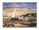 Morning Sail by T.C. Chiu. CANVAS with 3/4 inch bars. 8.80 inches width by 6.82 inches height. Highest Quality Art Poster Print