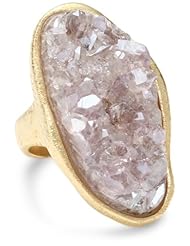 Marcia Moran "Bloom" Lavender Druzy Vertical Organic Shape Ring, Size 7