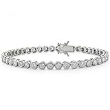 Bling Jewelry Sterling Silver Round CZ Bezel-Set Tennis Bracelet Picture