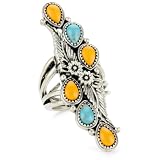 Lucky Brand Ranch Inn Silver-Tone Multi Stone 