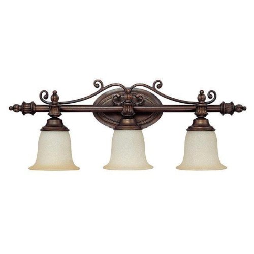 Capital Lighting 1703BB-291 Avery 3-Light Vanity Fixture, Burnished Bronze with Mist Scavo Glass