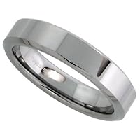 Tungsten 5 mm (3/16 in.) Comfort Fit Flat Wedding Band / Thumb Ring (Available in Sizes 5 to 12) size 6 1/2