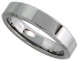 Best Prices Tungsten 5 mm (3/16 in.) Comfort Fit Flat Wedding Band / Thumb Ring (Available in Sizes 5 to 12) On Sale