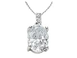 2.01 cttw White CZ Pendant with Diamond by Zoe R(tm) - White Gold