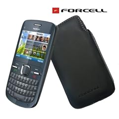 *Original Forcell - Leder Etui Tasche f�r Nokia C3 (in der Farbe Schwarz) inkl. 1x Optimal Shop Kugelschreiber