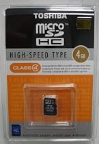 4GB Toshiba MicroSDHC (MicroSD High Capacity) Memory Card (Retail Package)