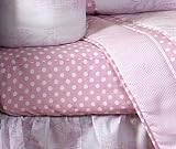 Fitted Crib Sheet for Pink French Toile and Polka Dot Baby Bedding Sets by JoJo
