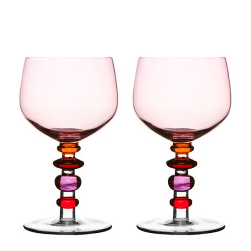 Sagaform Weinglas, 2er Set, rosa/pink