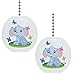 Set of 2 Baby Elephant Butterflies Solid Ceramic Fan Pulls