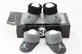 Nike Air Jordan Newborn Infant Baby Booties Socks Blakc and Grey w/Classic Air Jordan Logo Size 0-6 Months