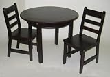 Child's Round Espresso Brown Table Set with 2 Chairs