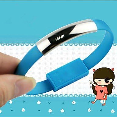 Rayshop - Portable Wrist Bracelet Charging Micro USB Data Cable for Samsung S3/S4/ HTC Sony and Other(Assorted Color) ( Color : Blue )