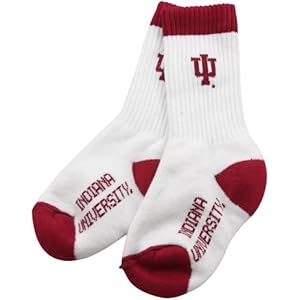 Indiana Hoosiers Toddler Dual-Color Team Logo Crew Socks - White/Crimson