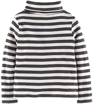 Ex Mini Boden Grey Pink Stripey Roll Neck Top (9-10 Years, Grey/White)