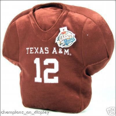 Buy TEXAS A&M AGGIES 12th MAN FOOTBALL JERSEY PLUSH PILLOW! by Forever Collectibles