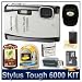 Olympus Stylus Tough 6000 10MP 2.7 LCD Digital Camera (White) Sensible Mega Bundle